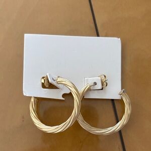 Twisted Gold Hoop Earrings